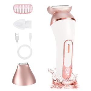 Electric Shaver for Women – 2-in-1 Lady Rechargeable Razor for Arms, Legs, Bikini Area Hair Removal – Waterproof, Cordless, Painless Women Bikini Trimmer with Travel Lock – Wet & Dry.