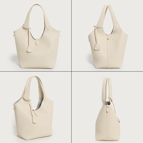 Rejolly Bucket Tote Bag for Women Polo Leather Shoulder Handbag Designer Purse Medium Size4