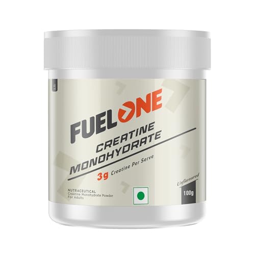 FUELONE Creatine Monohydrate (Unflavoured, 100g, 33 Servings) | Micronized & Instantized Formula