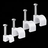 200PCS Cable Wire Clips Tools 4mm-10mm – Single Coaxial Nail Clamps for RG6 RG59 CAT5 CAT6 RJ45 Ethernet Dish TV Speaker Wire Management