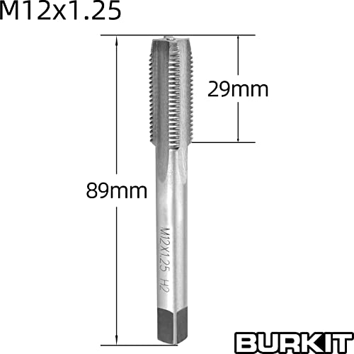 Image of Burkit M12 X 1.25 Tap and Die Set Right Hand | M12x1.25 Machine Thread Tap and Round Die, Used for Cutting or Repairing Threads on Metal.
