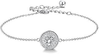 YAODCA 925 Sterling Silver Tree of Life Bracelet for Women Girls Cubic Zirconia Adjustable Tree of Life Jewelry Gifts for Birthday Christmas Mother's Day