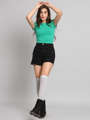 Image of TRAZO Women's Thigh High Socks Over the Knee High Knitted Casual Boot Socks, Striped Long Fashionable Stockings Pack of 1