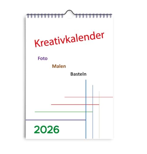 Bastelkalender 2026 DIN A4 Hochformat zum Basteln und Selbstgestalten DIY (Weiß)