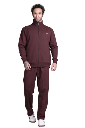 Image of SANE ORIGINALS Winter Fleece Tracksuit with Zip for Men || Full Zipper Sweatshirt and Pajama Set for Men