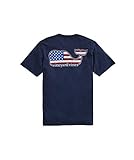 vineyard vines Men's Short-Sleeve Americana Whale Pocket T-Shirt, Blue Blazer, Medium