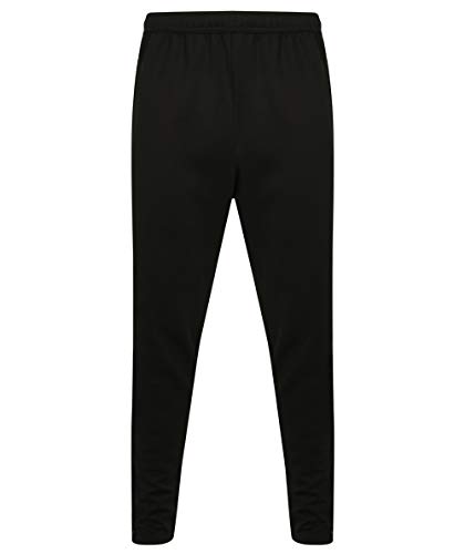 Finden & Hales Knitted Tracksuit Pants LV881 - Adults Sports Activewear Trousers, Black/Gunmetal Grey, XXL
