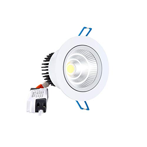 Foco LED, luz LED empotrada de Techo Ajustable, Panel Redondo, Resistente al Agua IP65 para baño, Dormitorio, Cocina, lámpara de Pared (Color: luz cálida)