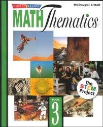 Hardcover Math Thematics Middle Grades Book 3 Teacher S Edition Book