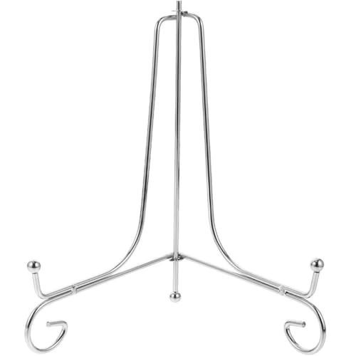 Beavorty Supporto Porta Targa in Ferro Battuto da Tavolo, Espositore da Scrivania Multifunzionale per Piatti, Libri e Cornici, Portapiatti Decorativo per Casa e Ufficio, 5 Pollici