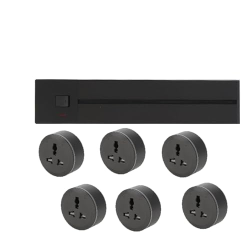 IYUESQ Toma de Corriente móvil con riel para el hogar, sin Perforaciones, para Montaje en Superficie de Cocina, con Interruptor Inteligente, regleta de enchufes, 1000 mm