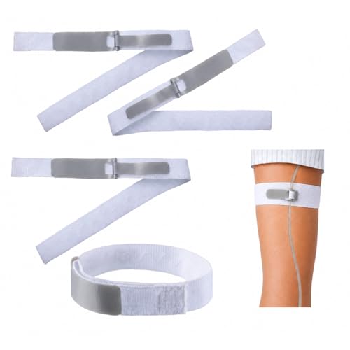 4 Pcs Foley Catheter Holder Straps Urinary Legband Stabilization Device Catheter Tube Holder Strap Supplies Anti Slip Anti Irritation Silicone Grip(Gray)