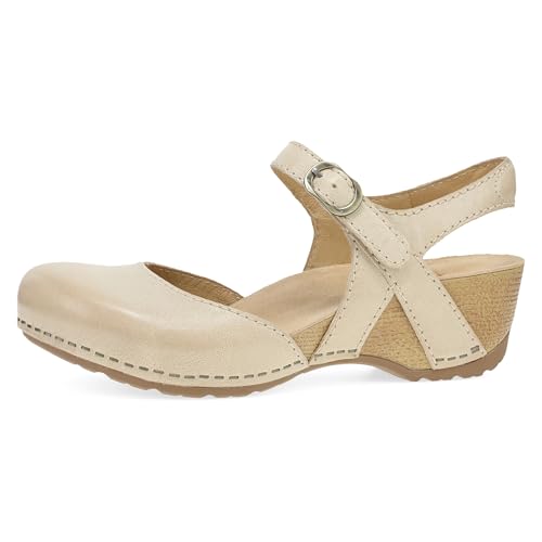 Image of Dansko Tiffani Wedge Sandal for Women - Cushioned, Contoured Footbed for All-Day Comfort and Support - Hook & Loop Strap with Buckle Detail - Lightweight Rubber Outsole