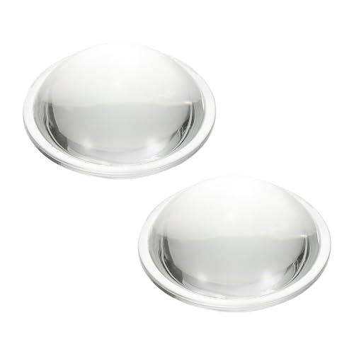PATIKIL Diámetro 54mm Lente Plano Convexa,2 Pcs Altura 23.5mm Vidrio De Borosilicato Alto Lente Óptica Convexa Condensadora Con Borde Para Linterna Faro De Coche Bicicleta Foco,Clara 2.4mm