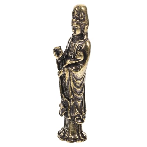 Hemobllo Statue Bouddha Laiton Miniature Décor de Bureau Sacrifices Artisanat Chinois Traditionnel Compact et Élégant pour Tabletop