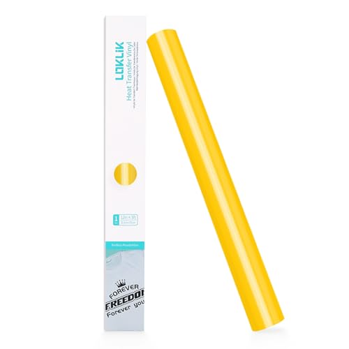 LOKLiK Flex Thermocollant Basic - Jaune - 30,5 x 180 cm - Vinyle HTV Durable pour T-Shirts, Sacs et VĂŞtements - Lavable en Machine, Couleurs Vibrantes