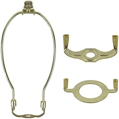 8 inch Lamp Harp Holder Lamp Shade Parts, Lampshade Adapter Adjustable Tall Adapter Converter Finial Set with Most of Lamp Style, Detachable Parts Silver Bracket Support(8x4inch)