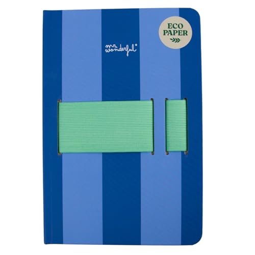 Mr Wonderful - Libreta A5 con soporte para móvil azul - 120 páginas Pautadas a Rayas - Believe it or not, sometimes I write by hand - Encuadernación Rígida