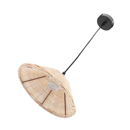 Lampe suspendue rotin tressé pour adoucir un éclairage de plafond trop vif