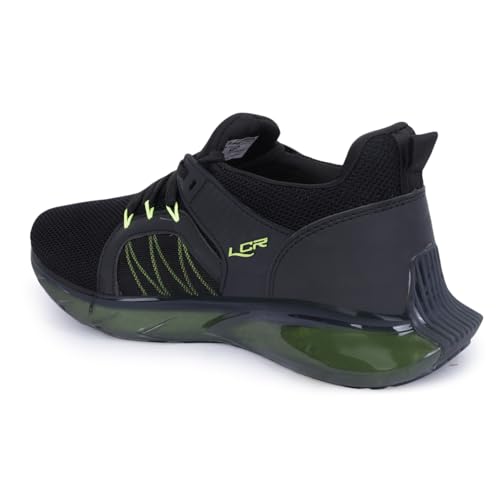 Image of Lancer Mens RAMBO-195BLK-PGN Black Green Running Shoe, 7
