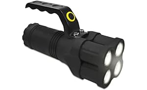 Eaxus® LED Handstrahler/Taschenlampe mit Griff. Suchstrahler/Arbeitsleuchte mit sehr hoher Leuchtkraft. Bis zu 200 Meter Reichweite, 3 Leuchtmodi, 8-10 Stunden Betriebszeit.