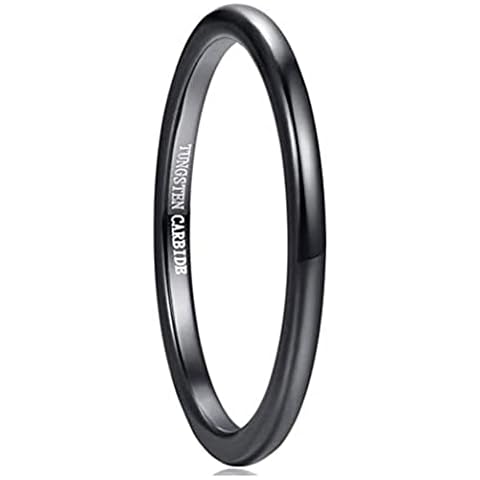 Cloyo Black Tungsten Carbide Stacking Rings Cover