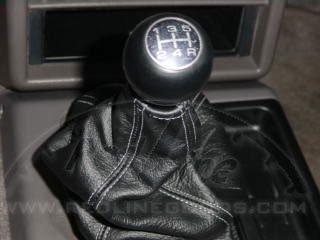 RedlineGoods Shift Boot - 2WD Compatible with Isuzu Rodeo 1991-95. Tailor Made - not Universal. Genuine top-Grade Italian Black Suede (Alcantara) with Blue Thread