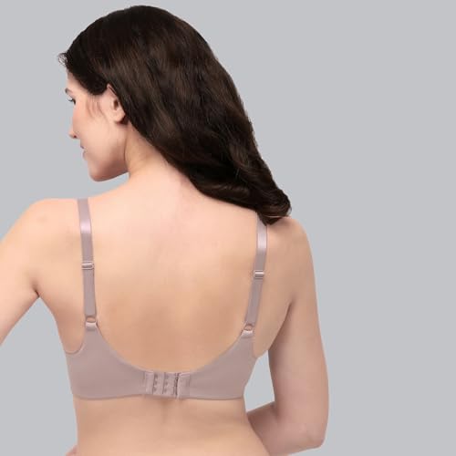 Image of SOIE Women Full Coverage Polyamide Spandex Padded Non Wired Ultra Soft Seamless Bra Pack of 2