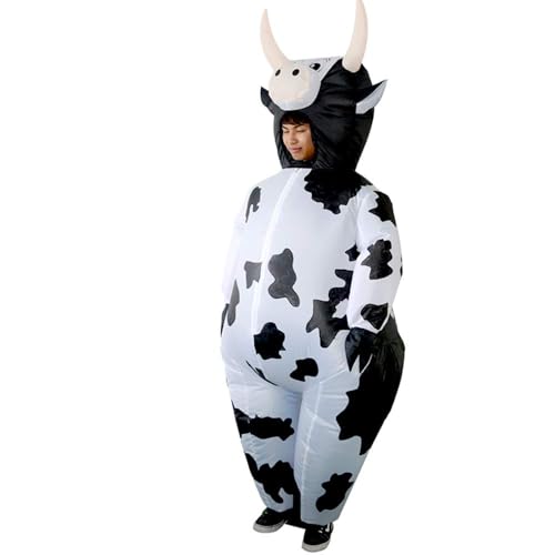 Inflatable Cow Costume Adult Cow Blow Up Suit Halloween Costume Jumpsuit Fancy Party Christmas Inflatable Suit3