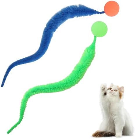 6 Stück Katzen Spielzeug Bälle Mit Raupenschwanz - Wackelbälle Für Selbstbeschäftigung | Bunt
