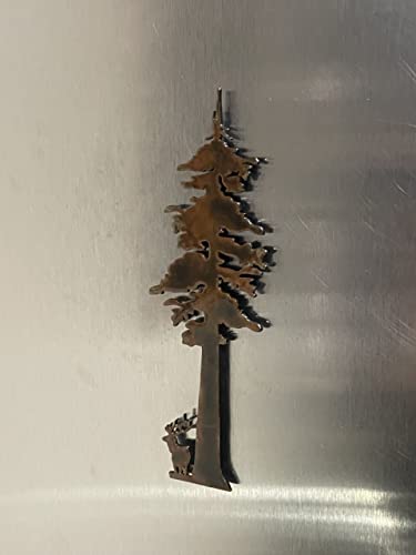 Imán decorativo rectangular con diseño de Elk de metal miniatura 3