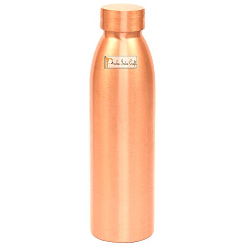 Prisha India Craft Pure Copper Bottle, Seam Less Design, Capacity 1000 ML