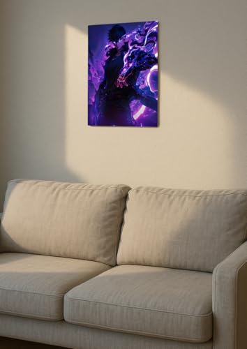 Image of NIJUKA Anime Printed A4 Size Metal sheet Poster For Home And Room Decoration | For Anime Art Fans Boys And Girls (Sun jin woo Lvl 101 Unlock)