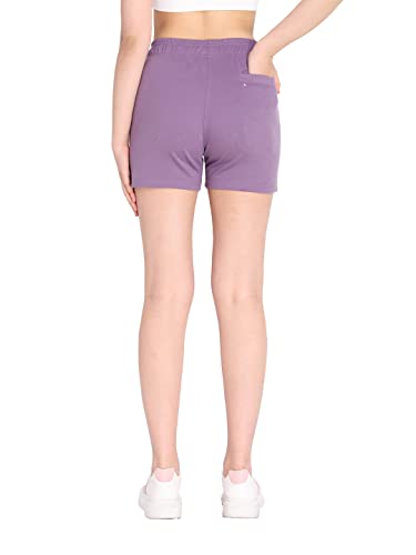 Image of CHKOKKO Women's Regular Cotton Regular Fit Plain Shorts for Women