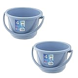 リス ベルク 4WB 丸型 ワイド バケツ 本体 ブルー 4L 2個セット 日本製 持ち手付き 食品衛生法適合品 持ちやすい シンプル アウトドア スタンダード 定番 業務用 家庭用