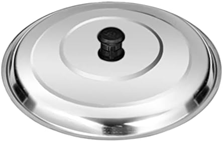 Hemoton 33cm Cooking Pan Lid Stainless Steel Cookware Lid Replacement Pot Lid Cover Skillet Wok Lid Round Knob Handle Anti- scald Pot Lid Stainless Steel Pot Lid