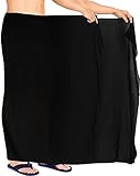 LA LEELA Men Swimsuit Cover Up Beach Wrap Lungi Hawaii Sarong One Size Black_V30