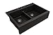 BOCCHI Nuova Apron Front Drop-In Fireclay 34 in. 50/50 Double Bowl Kitchen Sink with Protective Bottom Grids and Strainers in Matte Black