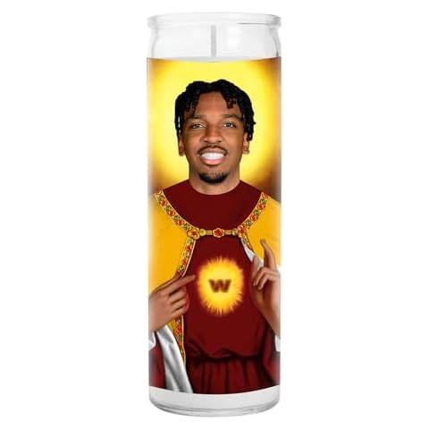 Daniels Celebrity Prayer Candle - Funny Saint Washington Candle - Votive Glass Jar Candle - Devotional Candles for DC Lovers - Handmade Soy Wax Candles - Unique Novelty Gift for Football Lovers Cover