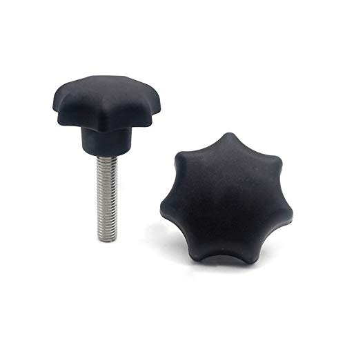 KINDOYO Sept Poignées en Forme de Bouton étoile - M6 Bouton de Serrage Vis de Serrage Boutons Moletés Vis pour Machine Outil, M6*30 3Pcs Cover