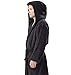 Arus Men's Hood'n Full Ankle Length Hooded Turkish Cotton Bathrobe Black Large