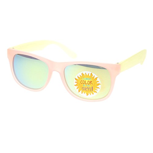 Photochromic Color Changing Frame Matte Sport Horn Rim Sunglasses Peach Yellow #TOP21