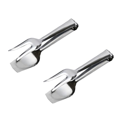 TOYANDONA Pinzas para Alimentos de Acero Inoxidable Grueso 2 Piezas Multifuncionales para Barbacoa Panadería y Servir Diseño Ergonómico Ideales para Ensaladas y Carnes