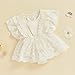 Karwuiio Newborn Baby Girl Lace Romper Dress Fly Sleeve Flower Tulle Dress Ruffle Bodysuit Newborn Photography Outfits (Khaki, 3-6 Months)