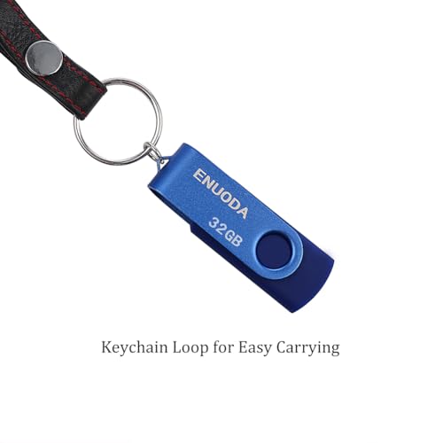 Image of 32GB Flash Drive 5 Pack ENUODA Thumb Drives 32GB Swivel Design USB 2.0 Memory Stick Jump Drive Pen Drive for Storage and Backup (5 Colors)