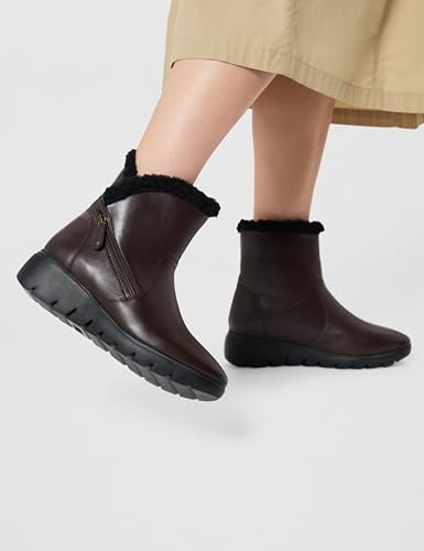 Image of ELLE Women's Ankle Boots with Faux-Fur Trim and Side Zipper Closure