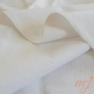 Plain 100% Cotton Fabric - 60 INCH Wide - 10 Colors by M&J® (White, 1 METRE)…