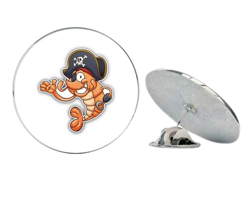 Funny Shrimp Pirate Round Metal 0.75
