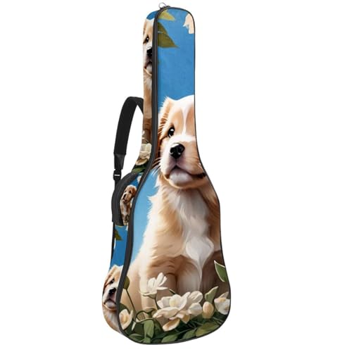 Housse guitare acoustique 40 pouces imperméable avec protection renforcée à motif fleur