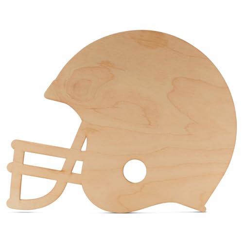Wood Football Helmet Cutouts 12-inch, Pack of 2 Football Crafts to Paint, Football Helmet...